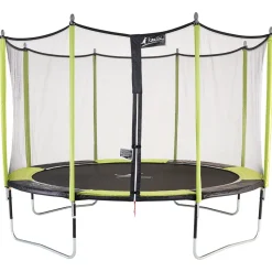 KANGUI - Trampoline de jardin 426 cm + filet de sécurité jumpi vert/noir 430