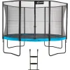 KANGUI - Trampoline de jardin rond 430 cm + filet de sécurité + échelle | punchi bleu 430