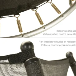 KANGUI - Trampoline rond ø250cm avec filet de sécurité intérieur - fpr 250