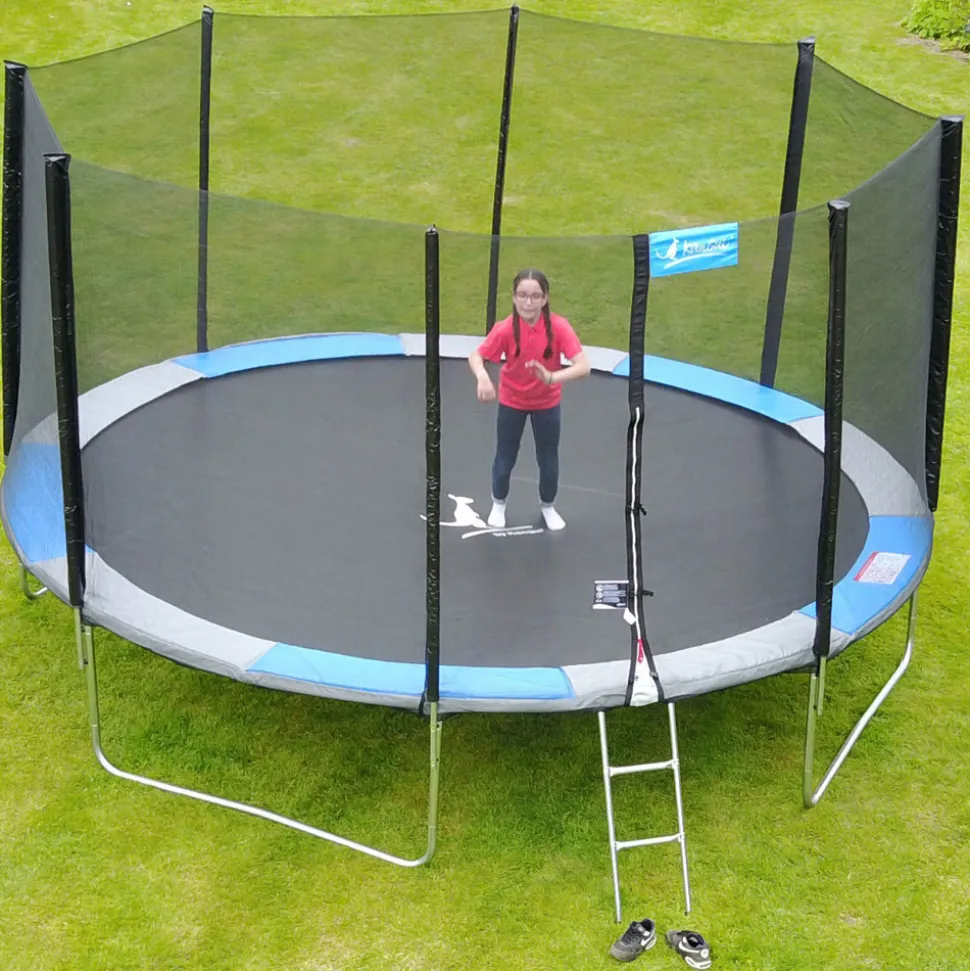 KANGUI - Trampoline rond ø360cm avec filet, échelle, bâche et kit ancrage - ralli 360