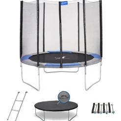 KANGUI - Trampoline rond ø250cm avec filet, échelle, bâche et kit ancrage - ralli 250