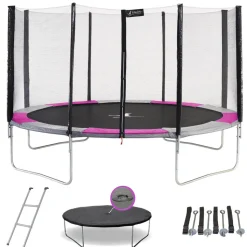 KANGUI - Trampoline rond ø430cm avec filet, échelle, bâche et kit ancrage - ralli 430