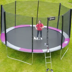 KANGUI - Trampoline rond ø430cm avec filet, échelle, bâche et kit ancrage - ralli 430