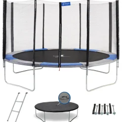 KANGUI - Trampoline rond ø430cm avec filet, échelle, bâche et kit ancrage - ralli 430
