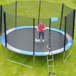 KANGUI - Trampoline rond ø430cm avec filet, échelle, bâche et kit ancrage - ralli 430