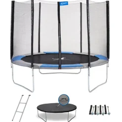 KANGUI - Trampoline rond ø300cm avec filet, échelle, bâche et kit ancrage - ralli 300