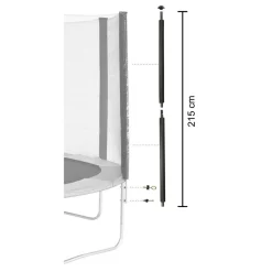 KANGUI - Un poteau de filet de sécurité ø25mm pour trampolines de jardin toutes marques a