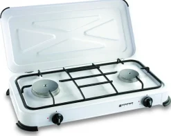 Kemper réchaud à gaz 2 feux + couvercle blanc - 104981