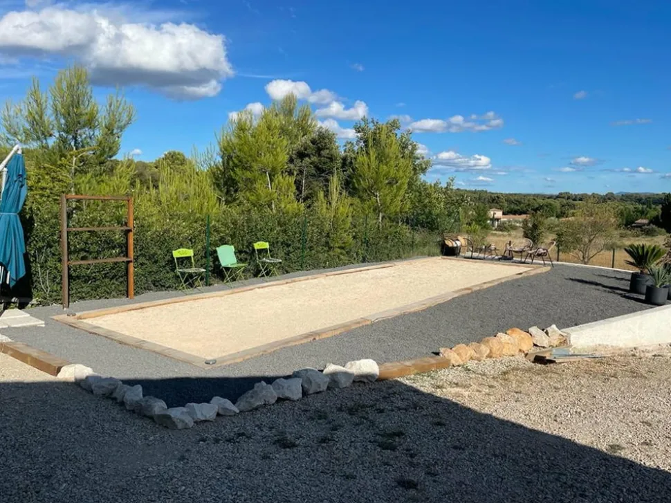 KING MATERIAUX - Kit finition terrain de pétanque jaune 50m²