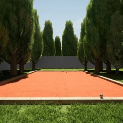 KING MATERIAUX - Kit finition terrain de pétanque rouge 50m²