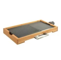 Kitchen chef plancha gril électrique 2000w 51x25,5cm - kcwoodpla2000