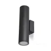 KOBI - Applique murale cylindrique noir design éclairage haut /bas ip54 extérieur pour ampoule gu10