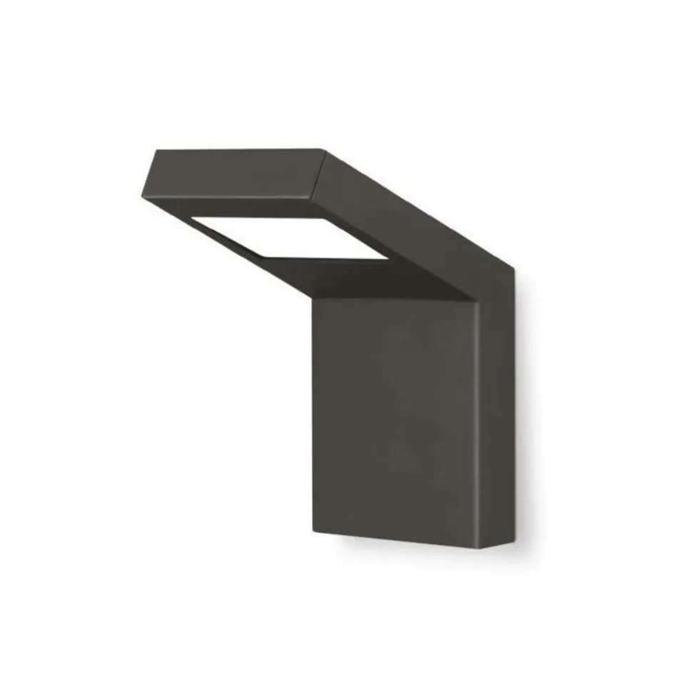 KOBI - Applique murale design rectangle anthracite 160mm blanc neutre 400 lumens extérieur ip54