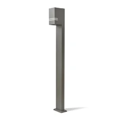 KOBI - Borne de jardin extérieur design grise 1m pour ampoule gu10