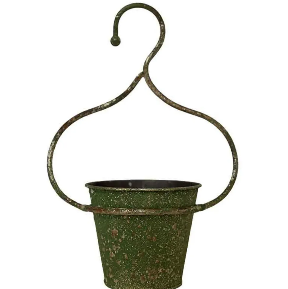 LA GRANDE PRAIRIE - Cache pot vert de gris 21x13x29cm