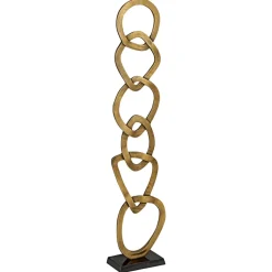 LA GRANDE PRAIRIE - Colonne décorative aluminium doré 123x26x13cm