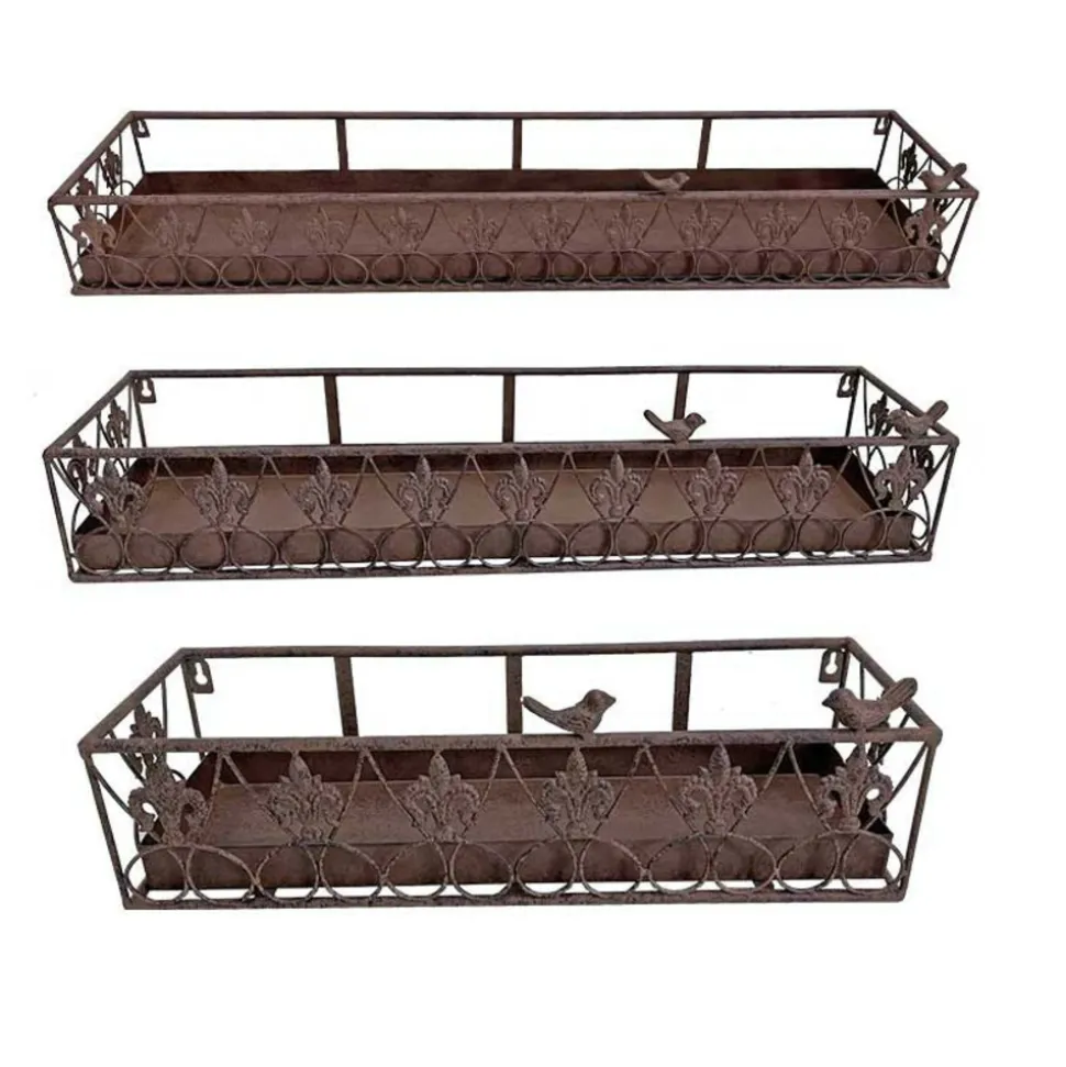 LA GRANDE PRAIRIE - Ensemble de 3 supports jardinière muraux