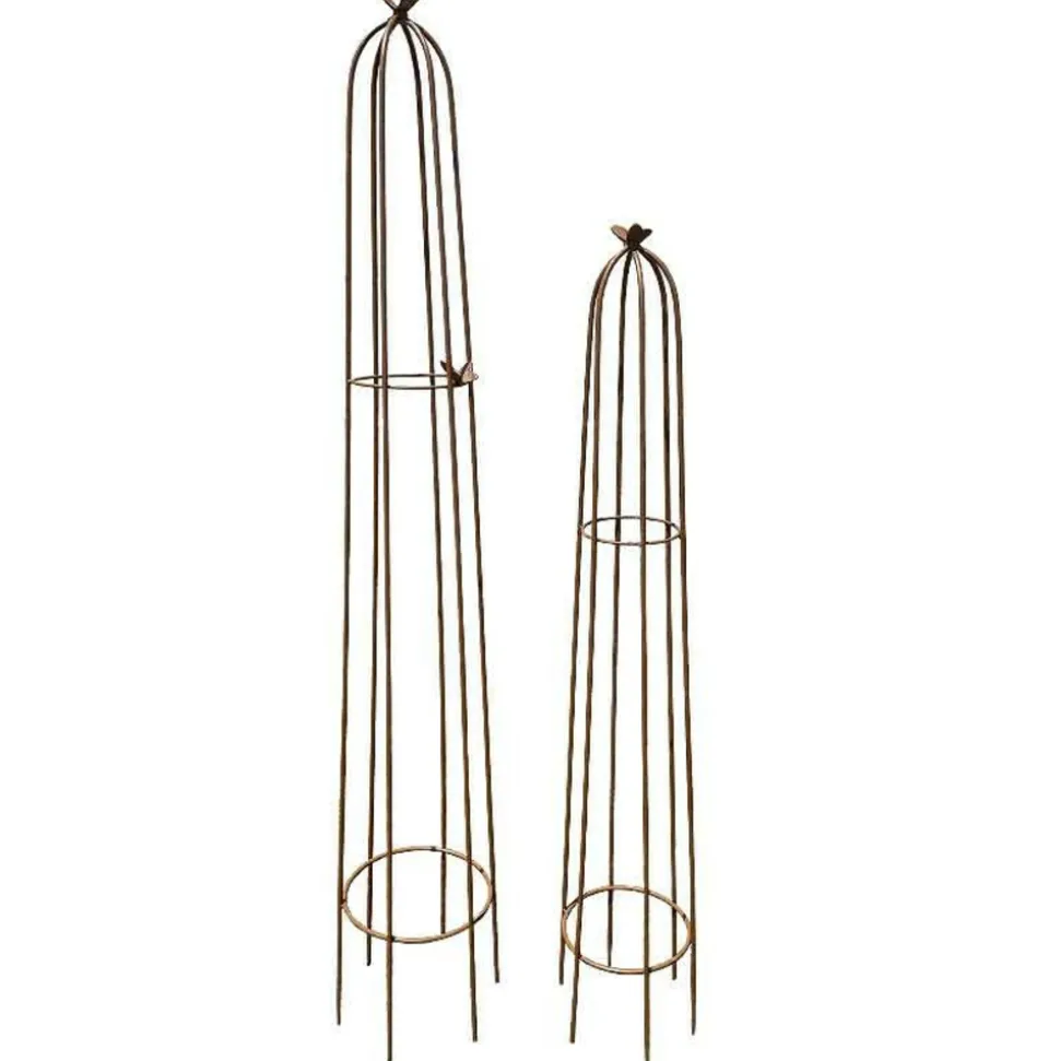 LA GRANDE PRAIRIE - Ensemble support plantes papillons 28x28x170cm