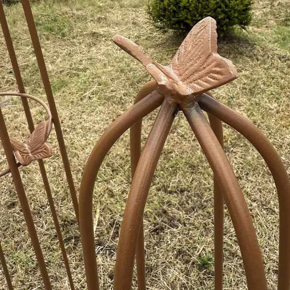 LA GRANDE PRAIRIE - Ensemble support plantes papillons 28x28x170cm
