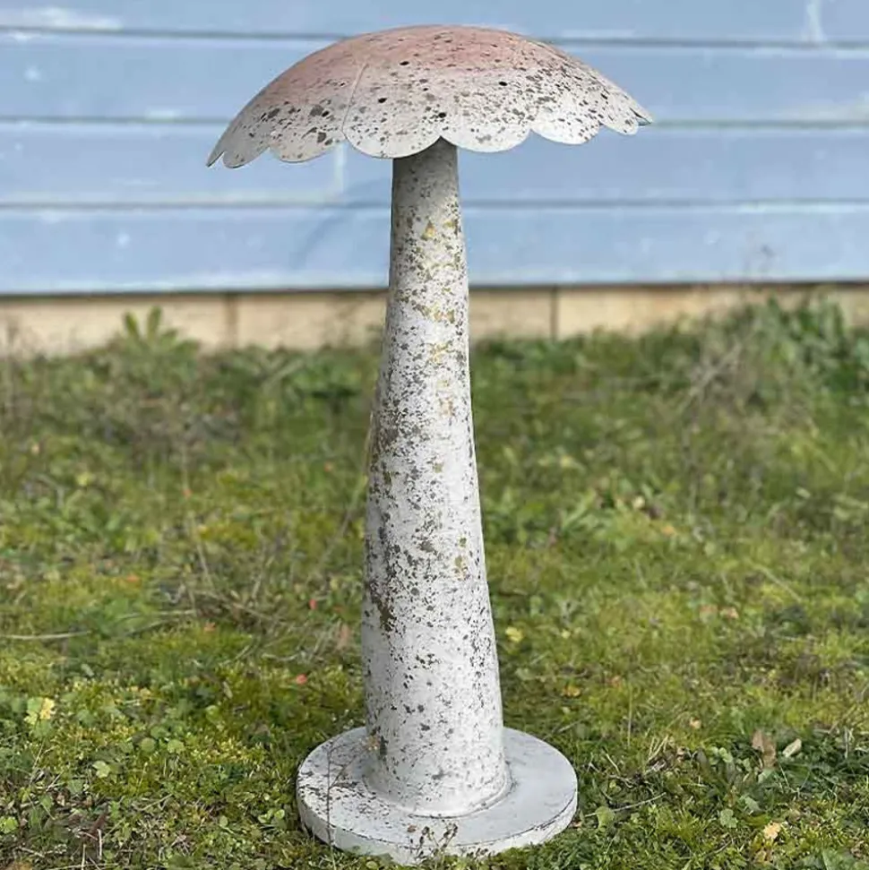 LA GRANDE PRAIRIE - Grand champignon fer patiné 30x30x56cm