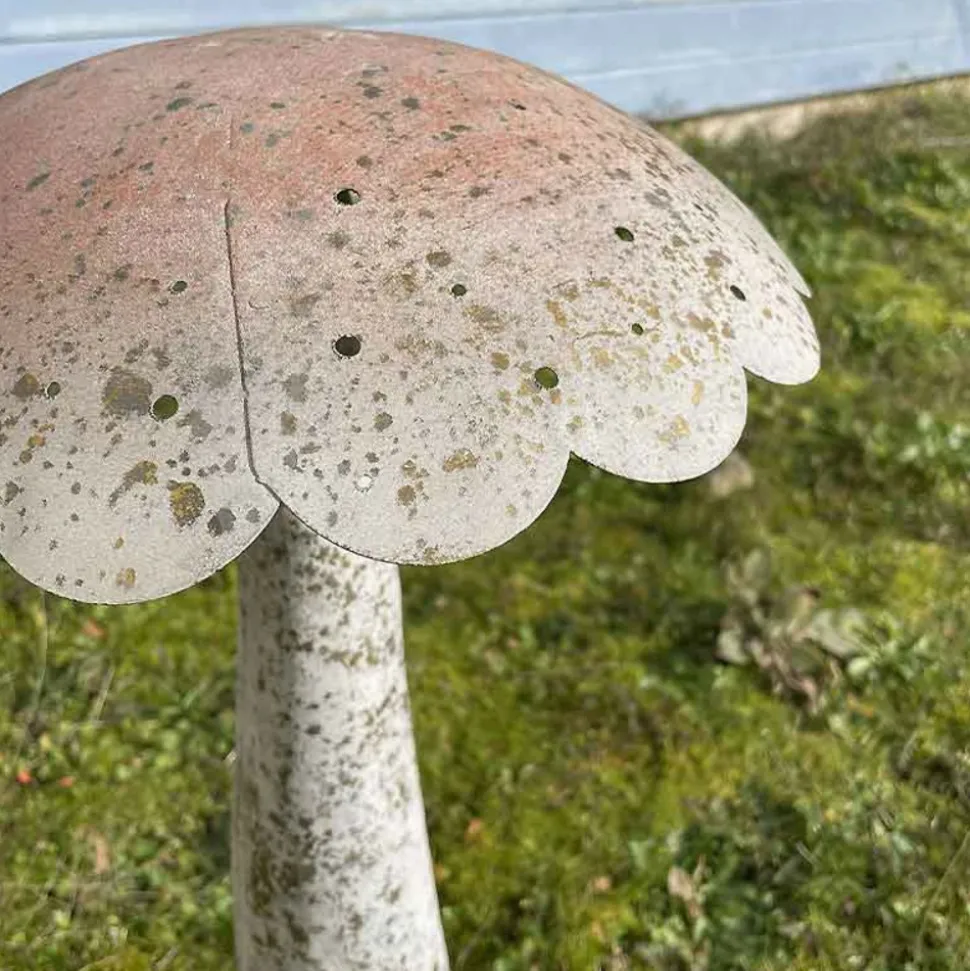 LA GRANDE PRAIRIE - Grand champignon fer patiné 30x30x56cm