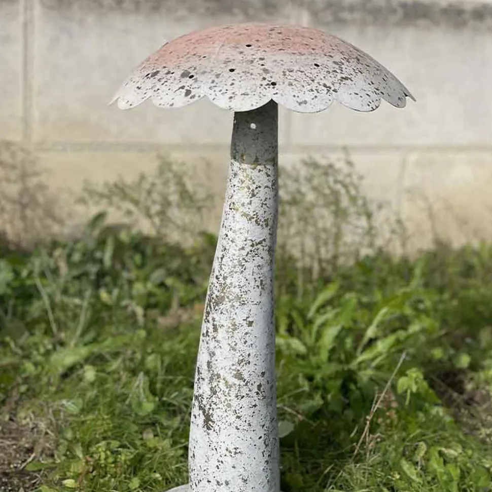 LA GRANDE PRAIRIE - Grand champignon fer patiné 30x30x56cm