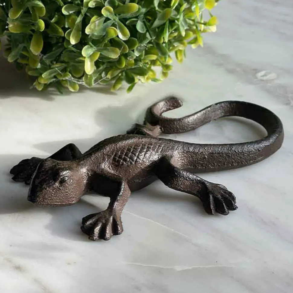 LA GRANDE PRAIRIE - Grande salamandre déco fonte 8x3x16cm