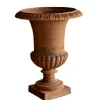 LA GRANDE PRAIRIE - Petit vase médicis fonte rouille 34x34x43cm