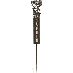 LA GRANDE PRAIRIE - Pique jardin fer marron 10x1x71cm