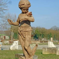 LA GRANDE PRAIRIE - Statue enfant papillon fonte 107x45x30cm