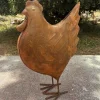 LA GRANDE PRAIRIE - Statuette poule fer rouille 14x7x20cm
