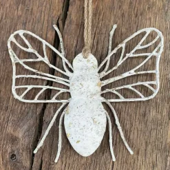 LA GRANDE PRAIRIE - Suspension abeille blanc doré 15x4x13cm