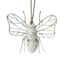 LA GRANDE PRAIRIE - Suspension abeille blanc doré 15x4x13cm