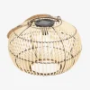 Lampe extérieur solaire led à suspendre ou à poser lilou rotin naturel ø 31.5cm