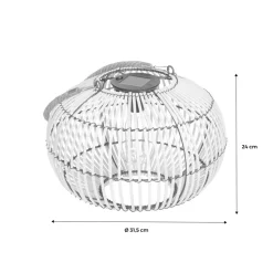 Lampe extérieur solaire led à suspendre ou à poser lilou rotin naturel ø 31.5cm