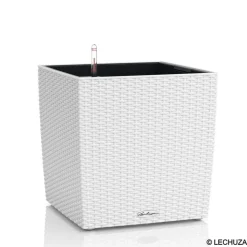 LECHUZA - Cube Cottage en polypropylène, blanc L. 40 x l. 40 x H. 39 cm