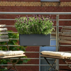 LECHUZA - Jardinière Balconera color, coloris gris ardoise - 50x19x19cm