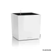LECHUZA - Pot Cube Premium en polypropylène, blanc L. 30 x l. 30 x H. 30 cm
