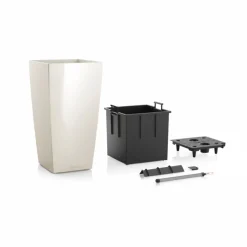 LECHUZA - Pot Cubico Premium, coloris blanc L.40xl.40xH.75cm