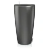 LECHUZA - Pot Rondo Premium, coloris anthracite métallisé D.40cm