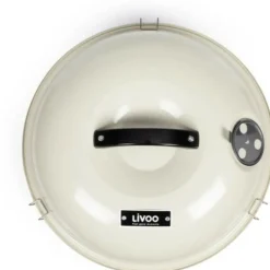 LIVOO - Barbecue a charbon portable - - doc301 - ø34 cm - grille chromé - hauteur 18 cm - poignées - loquets de sécurité
