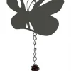 LOUIS MOULIN - Carillon en forme de papillon avec perles - anthracite