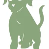 LOUIS MOULIN - Figurine à piquer en forme de chiot - 20x36,5cm - vert pâle