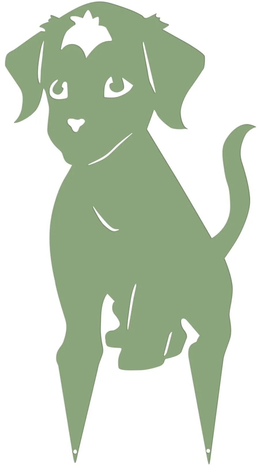 LOUIS MOULIN - Figurine à piquer en forme de chiot - 20x36,5cm - vert pâle