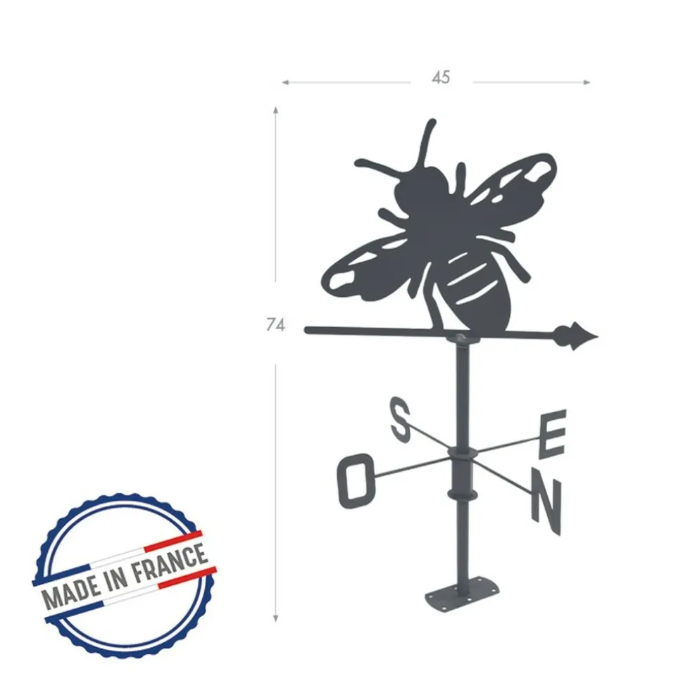 LOUIS MOULIN - Girouette abeille - 45x74 cm - anthracite
