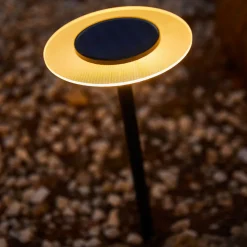 LUMISKY - 2 balises solaires à piquer ufo noir acier h35cm