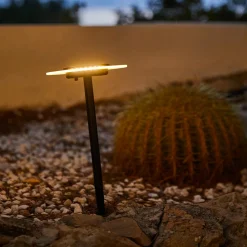 LUMISKY - 2 balises solaires à piquer ufo noir acier h35cm