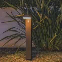 LUMISKY - Balise solaire à fixer ou à planter cenova marron aluminium h50cm