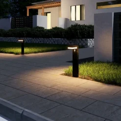LUMISKY - Balise solaire avec détecteur cenova noir aluminium h50cm