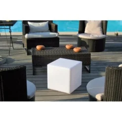 LUMISKY - Cube lumineux tabouret filaire pour extérieur led - - carry w40 - blanc - 10w - hauteur 40cm